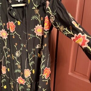 Olivia Rohde Black Floral Embroidered Blouse